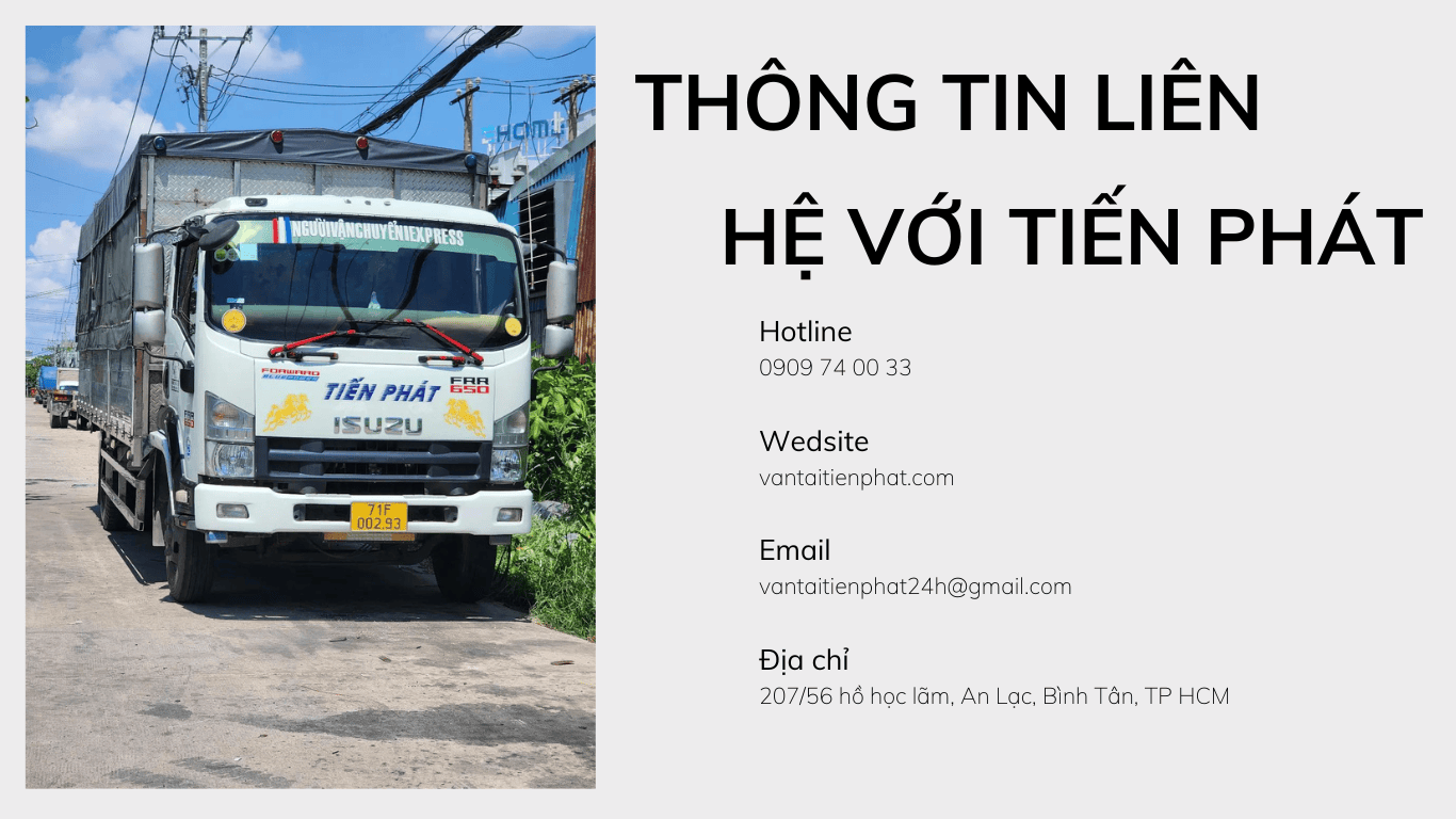 thông tin liên hệ với vận tải tiên phát