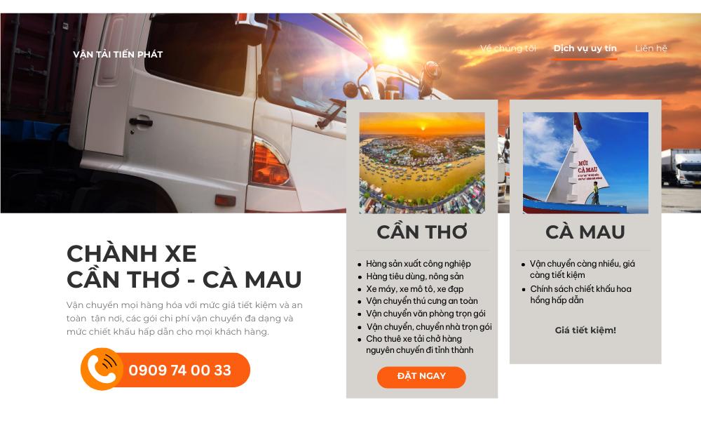 Chành xe Cần Thơ đi Cà Mau