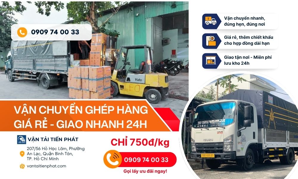 Dịch vụ vận chuyển ghép hàng lẻ giá rẻ Tiến Phát