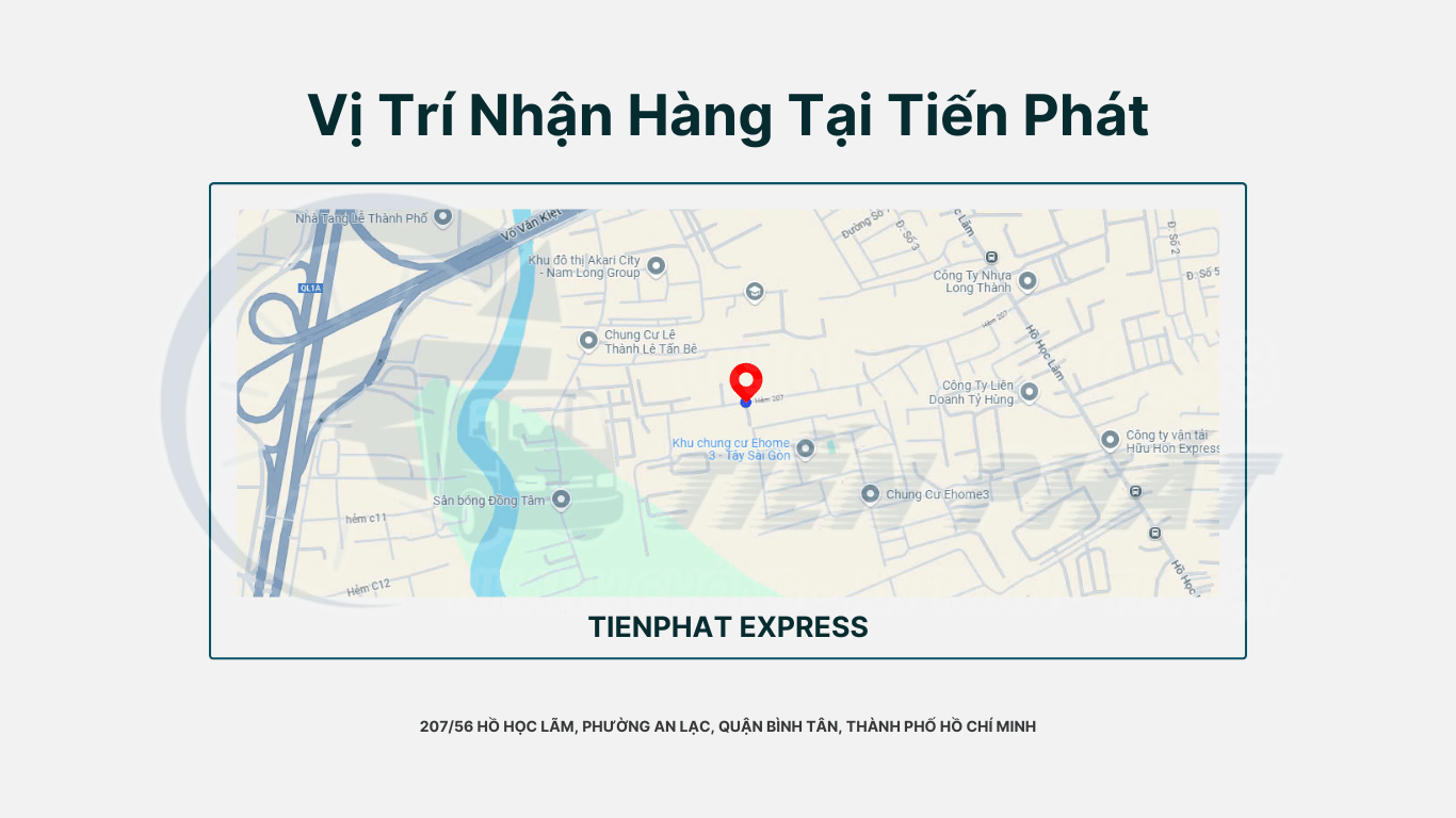 vị trí nhận hàng tại chành xe tiến phát