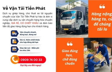 Chành xe Cần Thơ đi Trà Vinh tại Vận Tải Tiến Phát: Giao nhanh 24h & Giá cước từ 750 VNĐ/kg